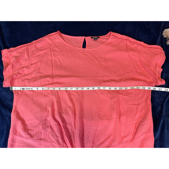 Buffalo David Bitton Shirt Women’s XL Coral Orange Blouse Top Tie Front - Picture 5 of 5